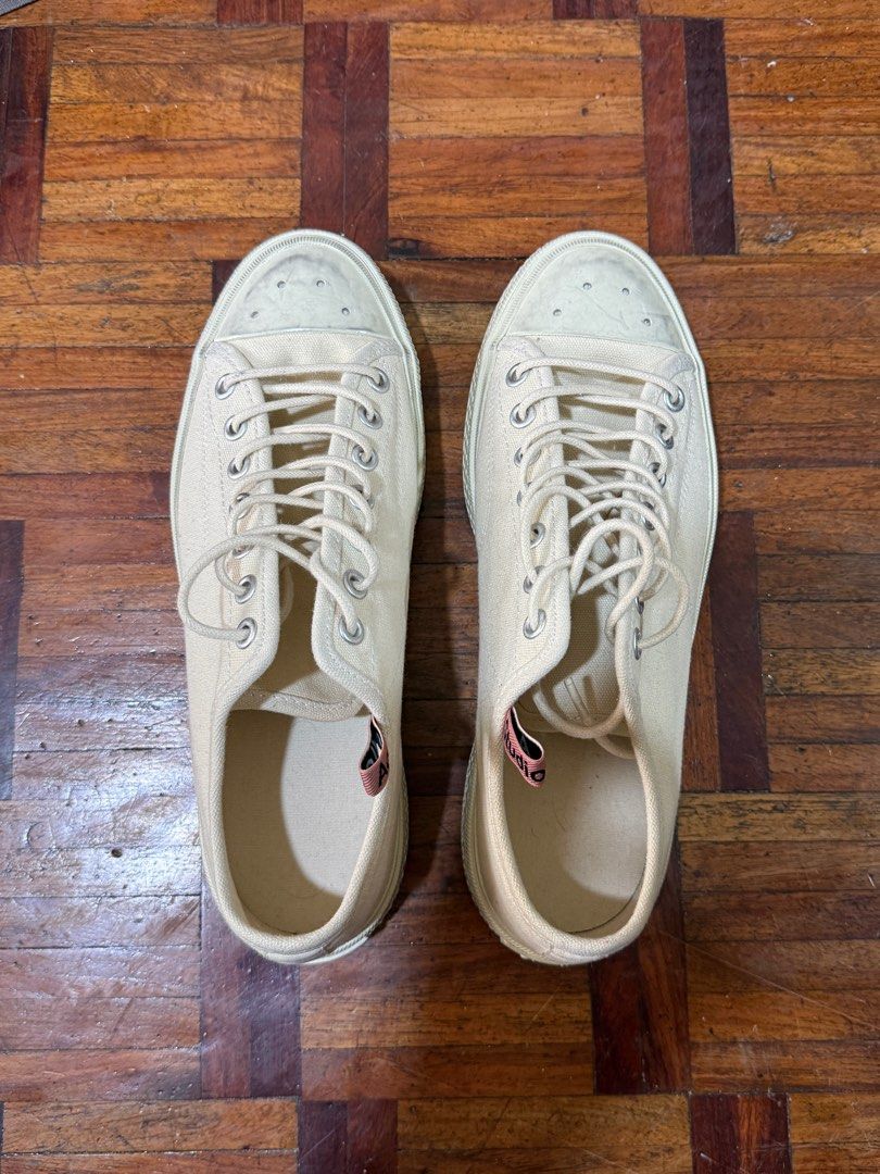 Acne Studios Canvas Sneakers (Category: Sneakers) located in Quezon City. Submitted by bbboyccc (Listing ID 1407802832, Image 1). Description: Acne Sneakers Color Off White Bought at Univers originally at 18k Never used outside RFS prefers bigger size.