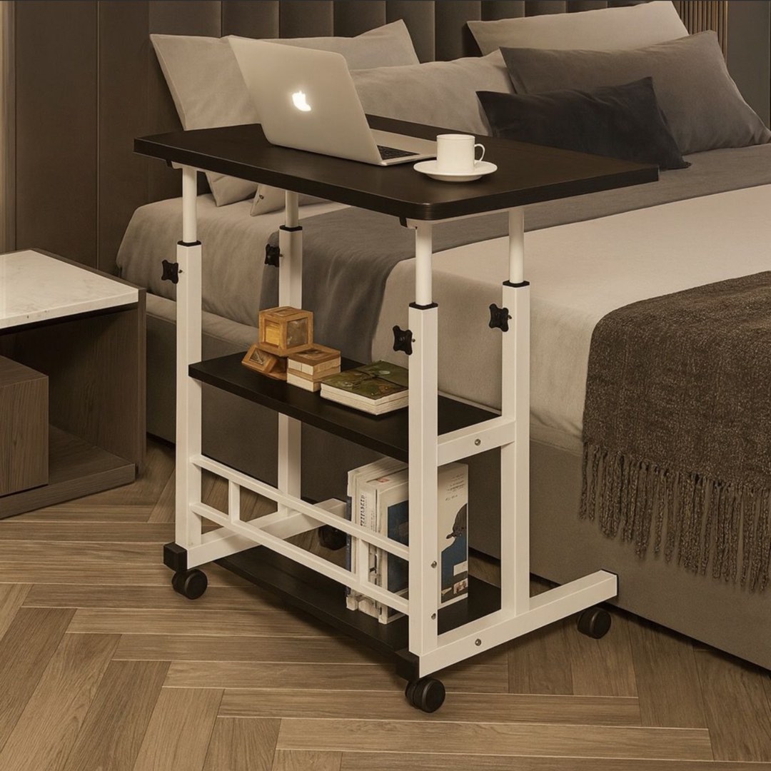 Height Adjustable Computer Side Table Adjustable Laptop Side Table | Overbed Rolling Desk | Height Adjustable ...