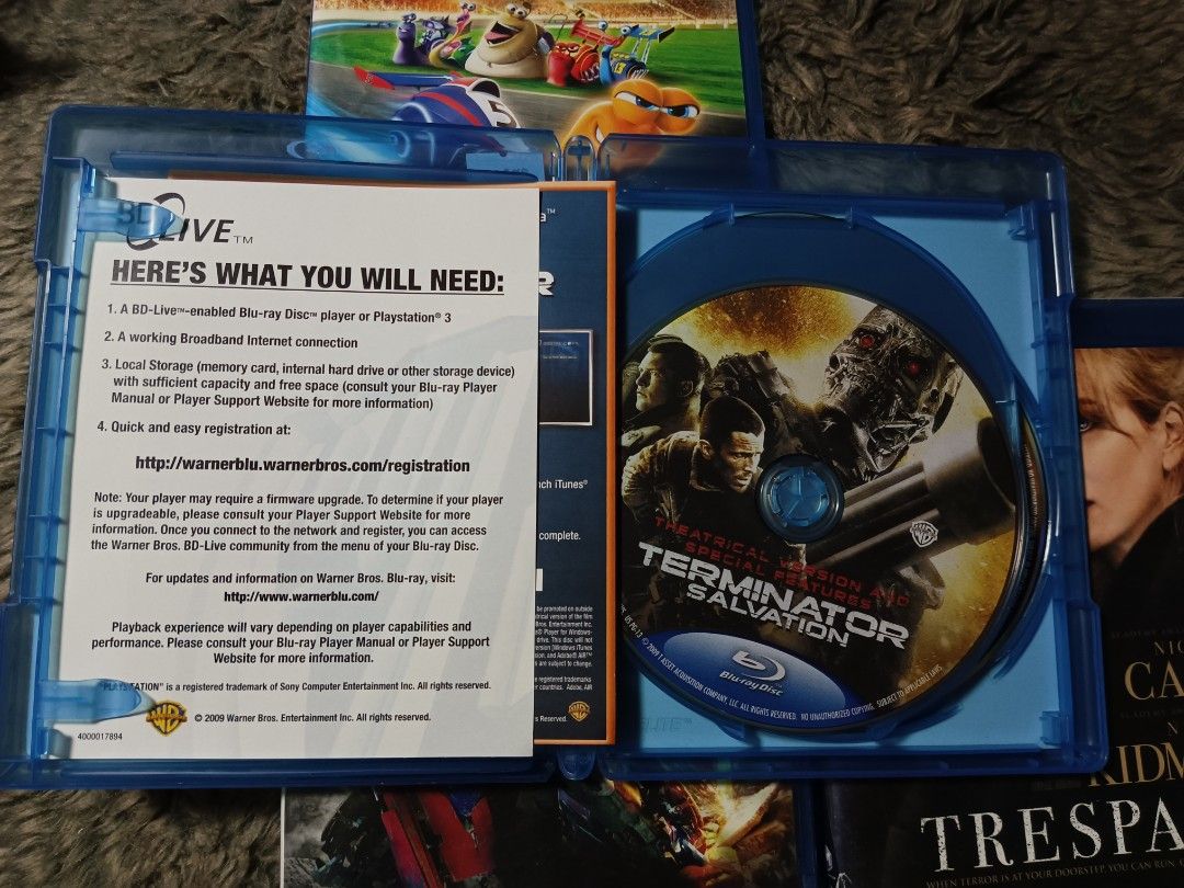 Blu-ray Movie : Turbo, Terminator, Transformers, Trespass (Category: CDs & DVDs) located in Manila. Submitted by sabrinacalin (Listing ID 1407856613, Image 3). Description: - 4 Blu-ray movies included: Turbo, Terminator Salvation (Director's Cut), Transformers: Dark of the Moon, and Trespass - All movies come with original cases and discs. - Some movies include digital copies. - Perfect for your movie collection or movie nights! 380 each From USA