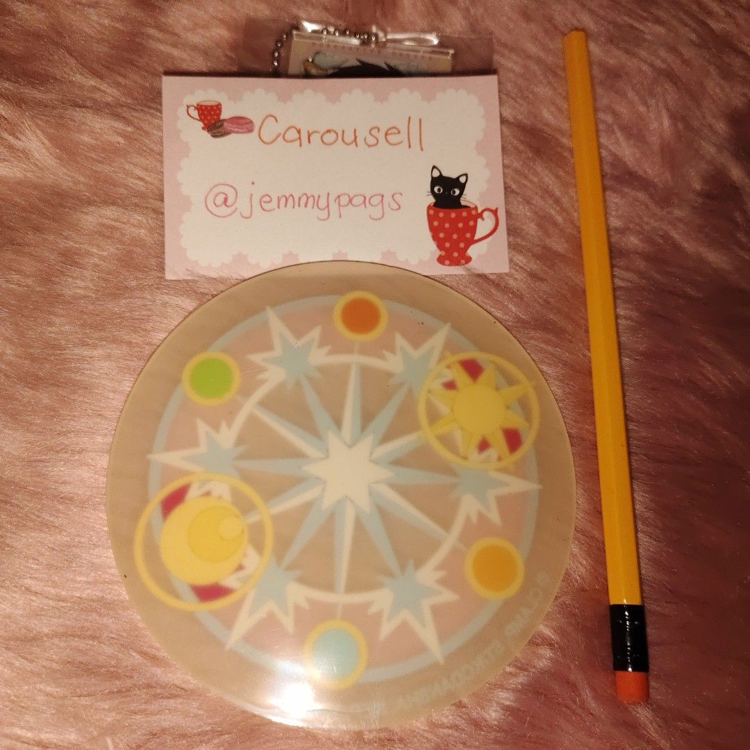 Card Captor Sakura Set (Category: Character Goods) located in Muntinlupa City. Submitted by jemmypags (Listing ID 1407775964, Image 2). Description: coaster have yellowish color Rubber Coaster Acrylic Keychain (Pencil is not included, for size reference only) ------- Buy any 3 in my listing with a price of 99 for 200 only (Buy 2 Get 1). Check my account for more of my listing with the price of 99pesos.