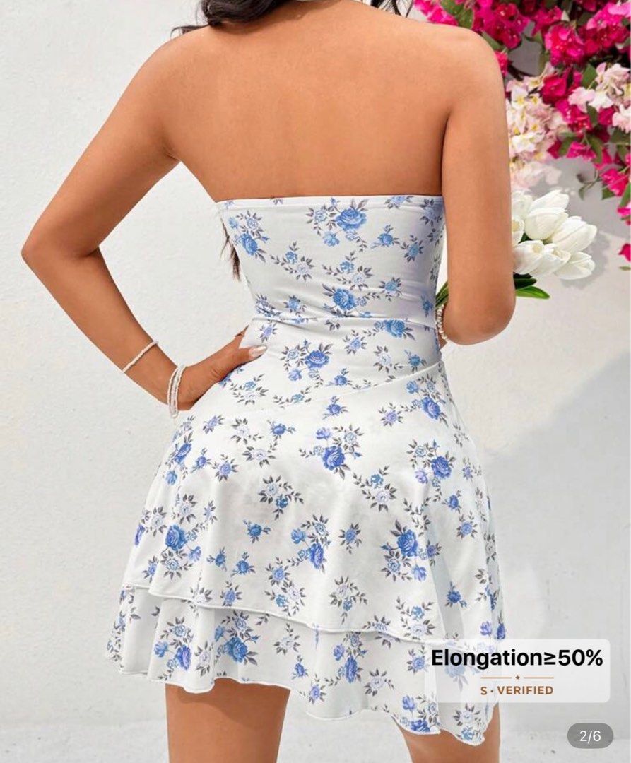 Floral Print Halter Dress (Category: Dresses) located in Rizal. Submitted by preluvjay (Listing ID 1407874382, Image 2). Description: - Only used once - Floral print halter dress - Fitted bodice - Tiered skirt - Versatile: Wear with or without halter straps - Stretchy fabric for comfort - Ideal for summer or special occasions.