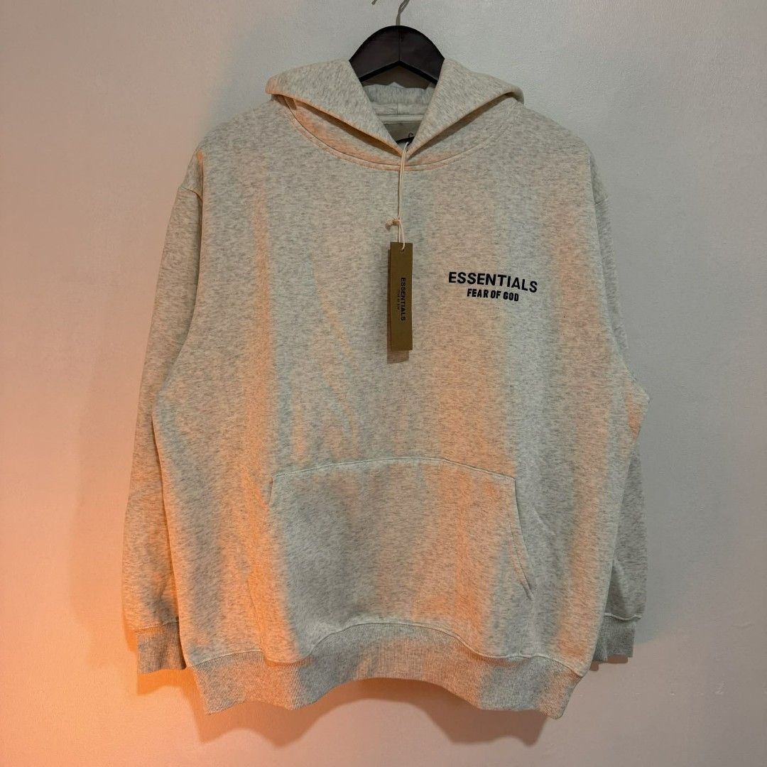 FOG Essential Hoodie OAT GREY: MEDIUM @Lychee_ph_ on ig (Category: Coats, Jackets and Outerwear) located in Pasay City. Submitted by lychee_ph (Listing ID 1407862065, Image 1). Description: Essential Hoodie Medium Oversized Oat Grey Chest width - 25 inches Body length - 27.5 inches Sleeve - 22.5 inches.