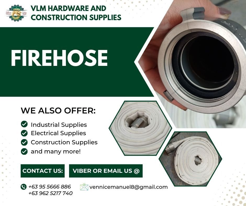 FOR SALE FIRE HOSE (Category: Construction Tools & Equipment) located in Manila. Submitted by vlmhardwarevennice (Listing ID 1332187883, Image 1). Description: VLM Hardware and Construction Supplies Message and get a quote now! 📍 City of Imus, Cavite Satellite office at manila.
