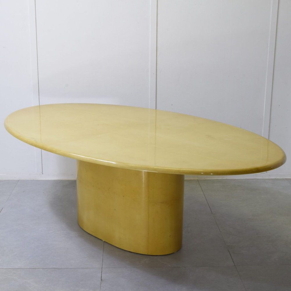 Full Solid Marble Oval Dining Table (Category: Tables & Sets) located in Singapore. Submitted by krispyrice (Listing ID 1407805908, Image 1). Description: Sits 6 comfortably, beautiful centrepiece of a room, vintage 1970s Italian design. Cream-coloured elegant marble dining table in good condition, some minor wear. VERY sturdy and heavy. Kept in a pets free, kids free, non-smoking home. Dimensions in the last pic! Please arrange your own transpor