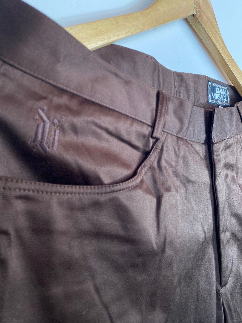 Gianni Versace Couture Brown Pants (Category: Jeans) located in Manila. Submitted by collect__ph (Listing ID 1407765838, Image 3). Description: - Authentic Gianni Versace Couture pants - Color: Brown - Design: Classic - Made in Italy - Size: 50 - Material: 98% Cotton, 2% Elastane - Care: Dry Clean Only.