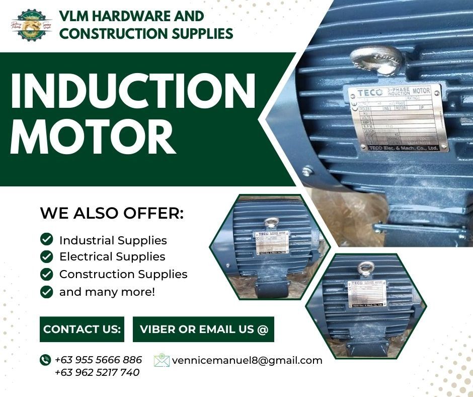 induction motor (Category: Construction Tools & Equipment) located in Cavite. Submitted by vlmhardwarevennice (Listing ID 1015303983, Image 1). Description: VLM Hardware and Construction Supplies Message and get a quote now! 📍 City of Imus, Cavite Satellite office at manila.