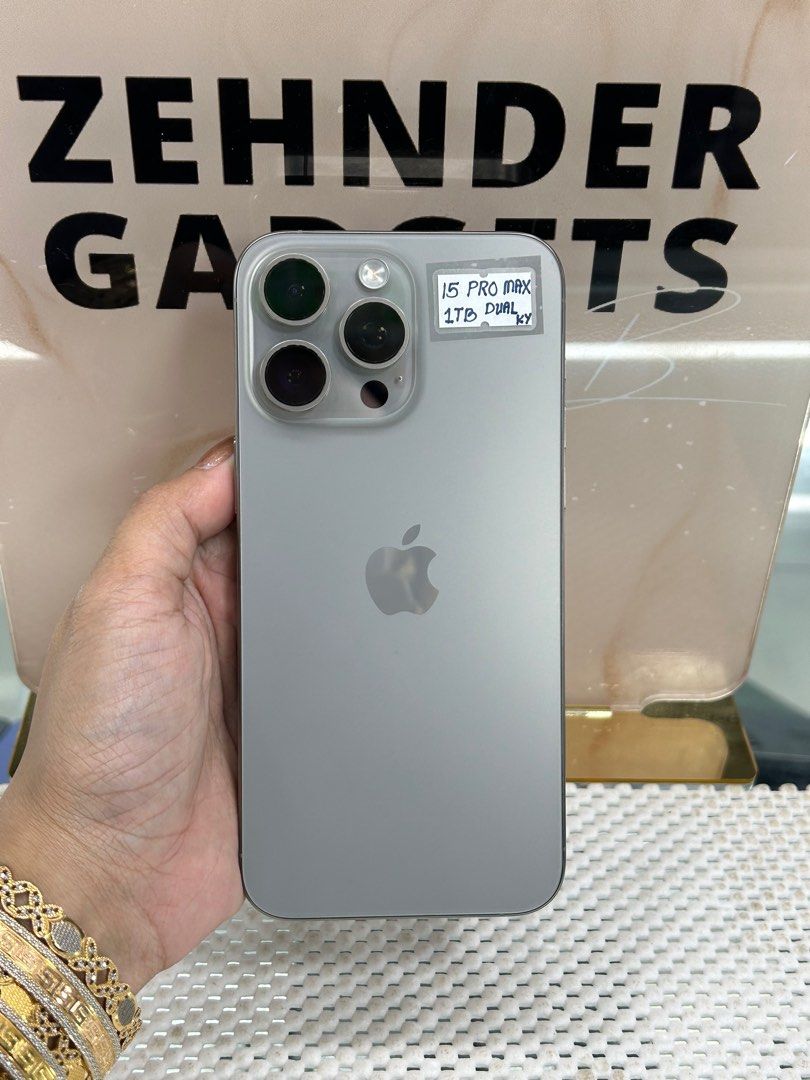 iPhone 15 PRO MAX 1TB OPENLINE (DUAL SIM) HK VARIANT (Category: iPhone 15 Series) located in San Juan City. Submitted by desireebayal96 (Listing ID 1407815684, Image 1). Description: iPhone 15 Pro Max (Natural Titanium) * 1TB * OPENLINE * DUAL SIM * HK VARIANT * 89% BH (ORIGINAL CAN CHECK 3UTOOLS) * 97% SMOOTH * NO ISSUE * NO HISTORY OF REPAIR * NOT REFURBISHED * NO ICLOUD ISSUE * FACE ID & TRUETONE WORKING * WITH CORD TYPE-C OPEN FOR COD SAME DA