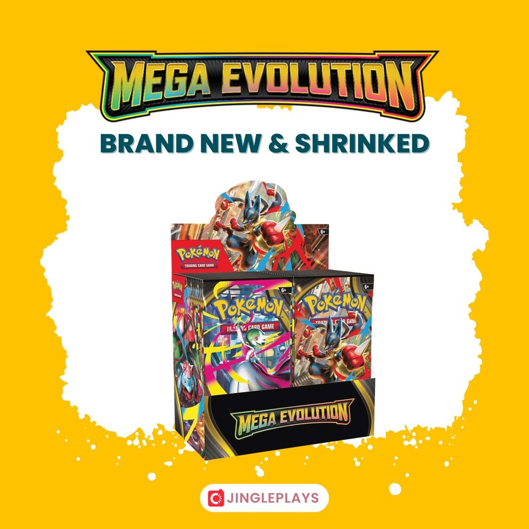 Mega Evolution Booster Box (Category: Card Boxes & Cases) located in Singapore. Submitted by atlasplays (Listing ID 1407814975, Image 1). Description: ✔️ Ready stock ✔️ Factory sealed & shrink-wrapped ✔️ Payment upon collection/meetup Pricing: • $375 each • $372 each (5+) • $370 each (10+) 1️⃣ We offer bulk pricing for vendors and streamers — reach out for a quote! 2️⃣ We do not take preorders — everything listed is physically in hand and ready t