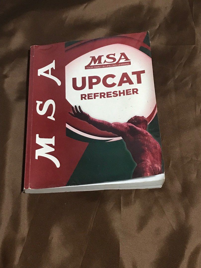 MSA UPCAT Refresher Book (Exclusive) (Category: Textbooks) located in Paranaque City. Submitted by mozza_1 (Listing ID 1407915432, Image 1). Description: - LATEST EDITION - part of the 15k tuition, this books is limited to those who enrolled and is not being sold by msa itself. - I can VOUCH for this book. Really helped me a lot :)) - worth investing for. Only a few worksheets are answered -MSA UPCAT Refresher Book - Covers Math, Science, and Eng
