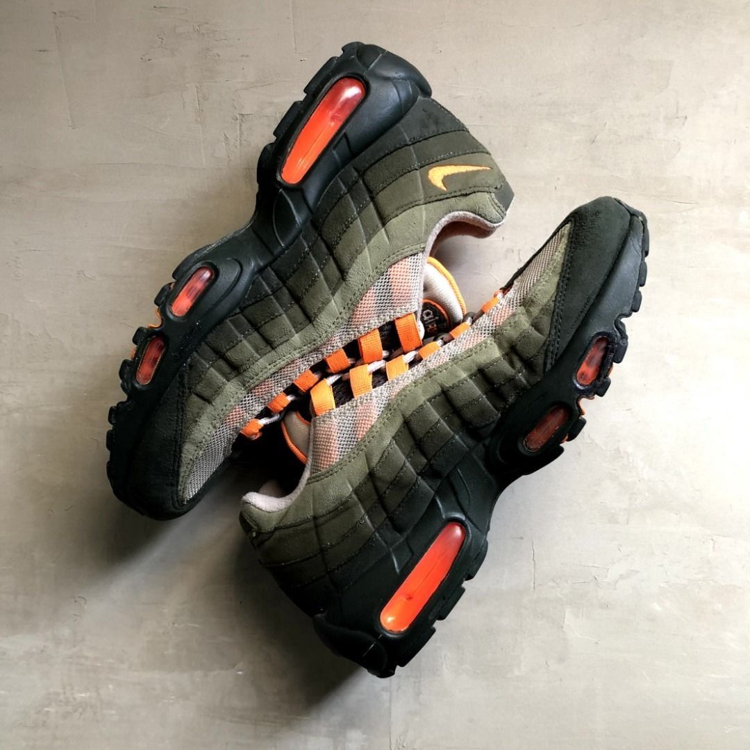 Nike Air Max 95 OG Neutral Olive Total Orange (Category: Sneakers) located in Pasig City. Submitted by precycled_ (Listing ID 1407813666, Image 3). Description: Code : Nike Air Max 95 OG Neutral Olive Total Orange Size : US 7.5 - 25.5cm Condition : 9/10 Price : 2,399.00 php Issue : Signs of usage, drags, and see the last photo . . . ‼️BUY AT YOUR OWN RISK ❗Payment First Basis 📌Be 100% SURE before submitting the form 📌1 DAY Reservation ONLY! ❌No