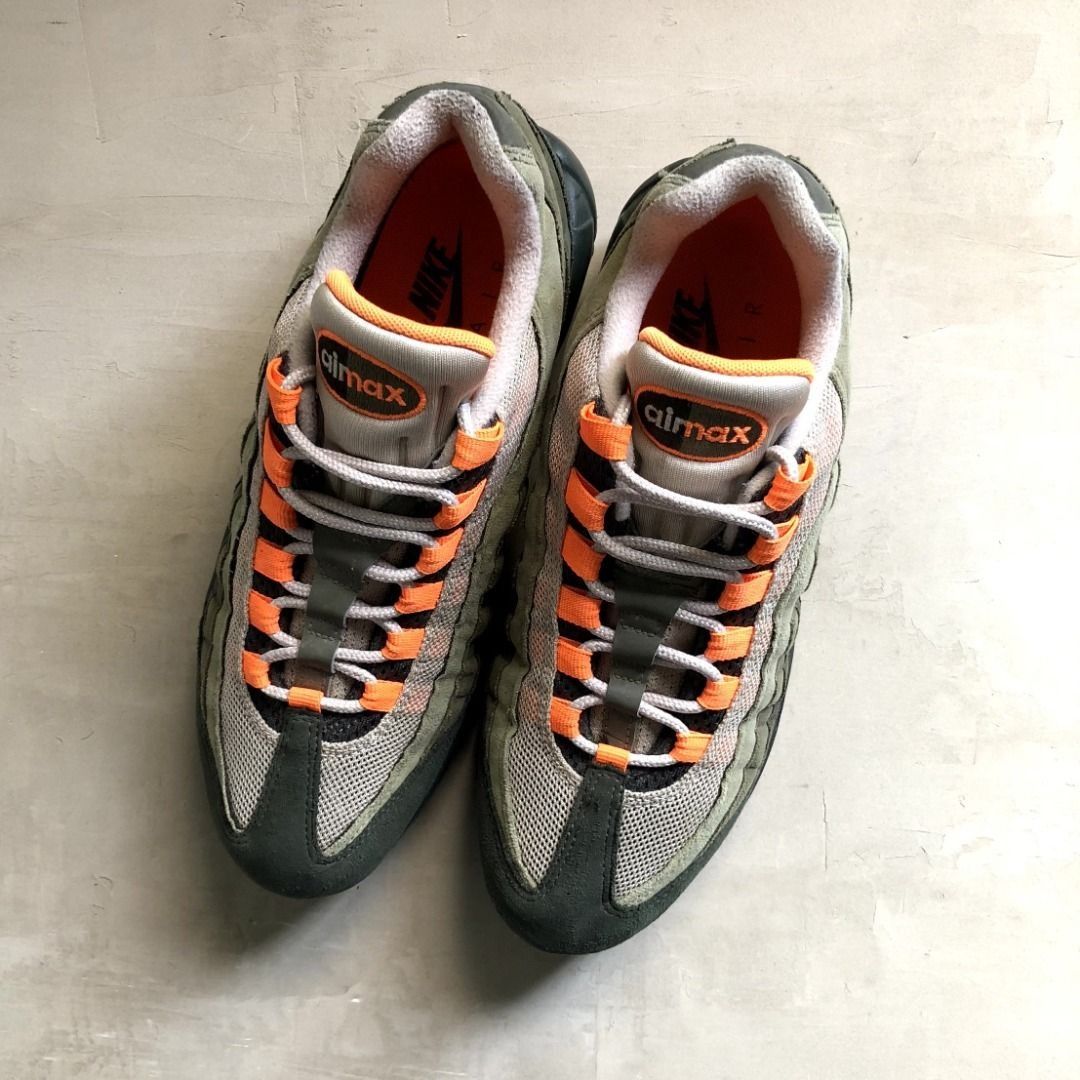 Nike Air Max 95 OG Neutral Olive Total Orange (Category: Sneakers) located in Pasig City. Submitted by precycled_ (Listing ID 1407813666, Image 2). Description: Code : Nike Air Max 95 OG Neutral Olive Total Orange Size : US 7.5 - 25.5cm Condition : 9/10 Price : 2,399.00 php Issue : Signs of usage, drags, and see the last photo . . . ‼️BUY AT YOUR OWN RISK ❗Payment First Basis 📌Be 100% SURE before submitting the form 📌1 DAY Reservation ONLY! ❌No
