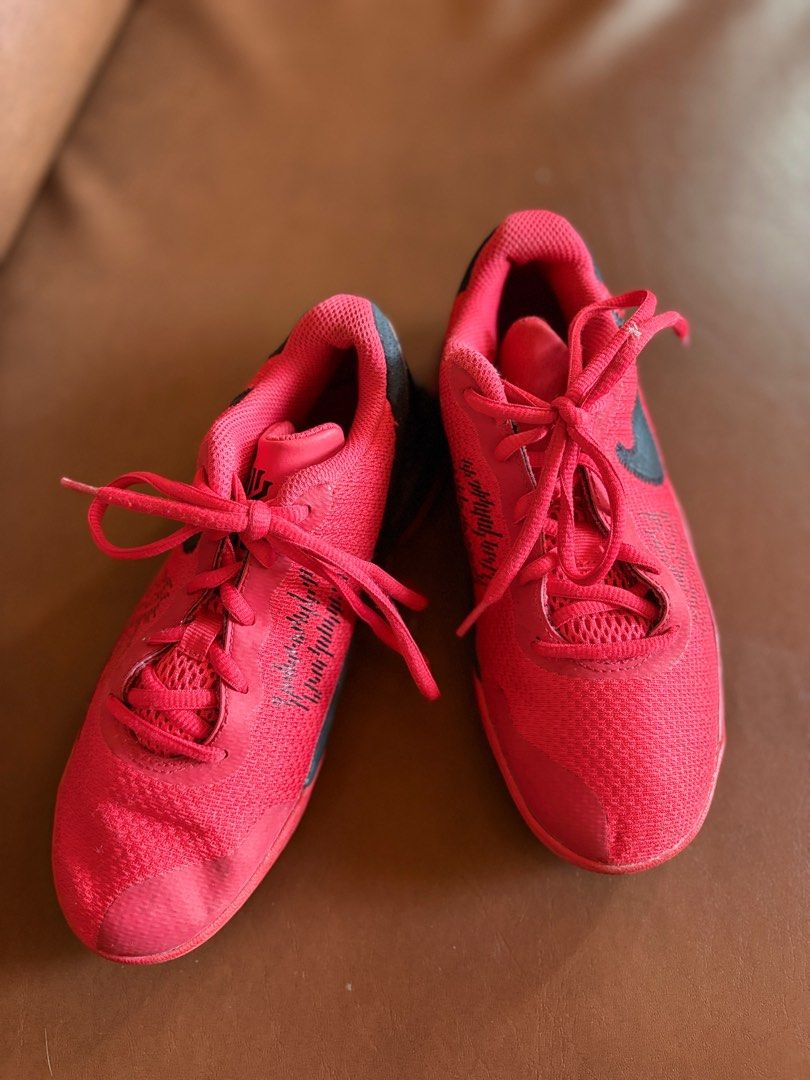Nike Kyrie Flytrap 3 Red Sneakers (Category: Sneakers) located in Pili. Submitted by readysetthrift (Listing ID 1407913077, Image 2). Description: - Nike Kyrie Flytrap 3 - Red mesh upper with black accents - Red laces and sole - Size: US 3Y.