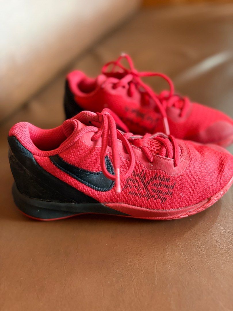 Nike Kyrie Flytrap 3 Red Sneakers (Category: Sneakers) located in Pili. Submitted by readysetthrift (Listing ID 1407913077, Image 3). Description: - Nike Kyrie Flytrap 3 - Red mesh upper with black accents - Red laces and sole - Size: US 3Y.