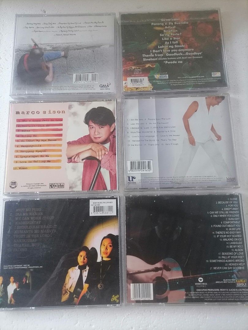 OPM CD'S BUNDLE SALE (Category: CDs & DVDs) located in Cabuyao City. Submitted by ariel.serrano (Listing ID 1407856231, Image 2). Description: - a total of 12 assorted OPM cd's as bundle sale. - cases not graded. - Shipping thru J&T. - Location is Cabuyao laguna..
