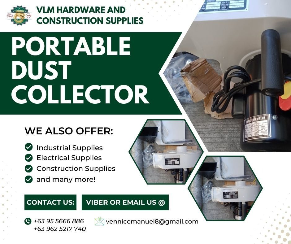 Portable Dust Collector (Category: Construction Tools & Equipment) located in Manila. Submitted by vlmhardwarevennice (Listing ID 1303132067, Image 1). Description: VLM Hardware and Construction Supplies Message and get a quote now! 📍 City of Imus, Cavite Satellite office at manila.
