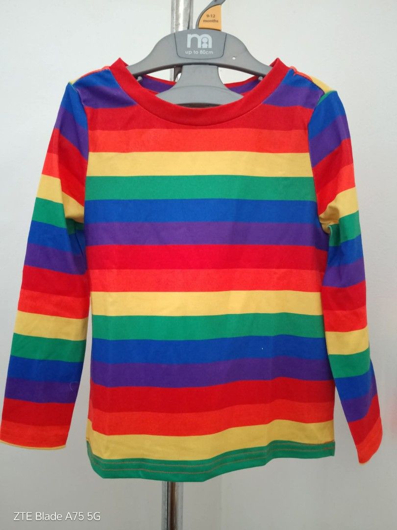 Rainbow Striped Longsleeve Top (Unisex) (Category: Babies & Kids Fashion) located in Binan City. Submitted by criscb (Listing ID 1407756951, Image 1). Description: ​📝 Product Description ​Item: Long Sleeve Crew Neck Top ​Design: Bright, horizontal rainbow stripes ​Brand: SHEIN ​Size: 2-3 Years (2-3Y) ​Condition: Brand new w/ pouch #rainbow #unisex #kidsootd #lomgsleeveforkids #sheinkids .