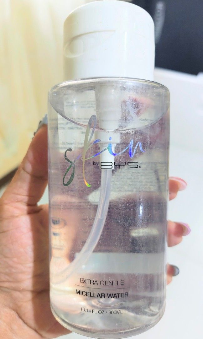 Skin by BYS Extra Gentle Micellar Wate (Category: Face Care) located in Rizal. Submitted by wiseowl_765825 (Listing ID 1407918206, Image 1). Description: Product Type: Extra Gentle Micellar Water, a gentle cleanser that removes makeup and dirt without stinging. Brand: Skin by BYS®. Key Ingredients: Formulated with Botaniceutical Plus 10, a blend of natural ingredients targeting common skin concerns. Volume: 10.14 FL OZ / 300ML. Availability: The 
