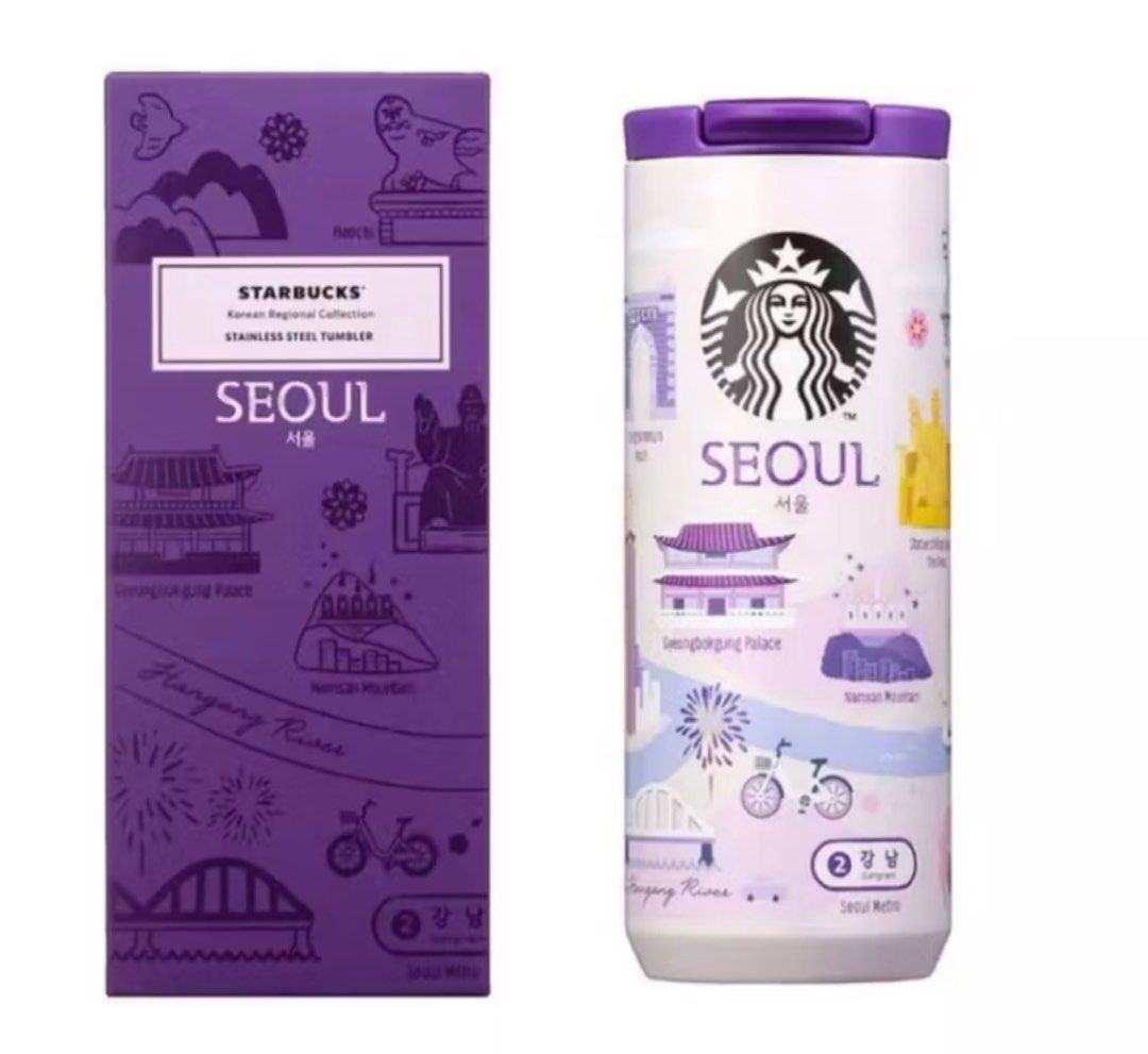 Starbucks South Korea Collection (Category: Water Bottles & Tumblers) located in Muntinlupa City. Submitted by hermanasbfl (Listing ID 1407765626, Image 2). Description: ☕️Starbucks South Korea ☕️Seoul Version •355 ML •On hand •Original 💯 •Complete with bix •Bought directly from South Korea 🚚SF c/o buyer 📦MOD : Lalamove/ 🛍️Payment first policy 🏧Modes of payment BDO/Gcash (Strictly ❌No cash ins & ❌no to w/ protection transfers) #starbuckscoll