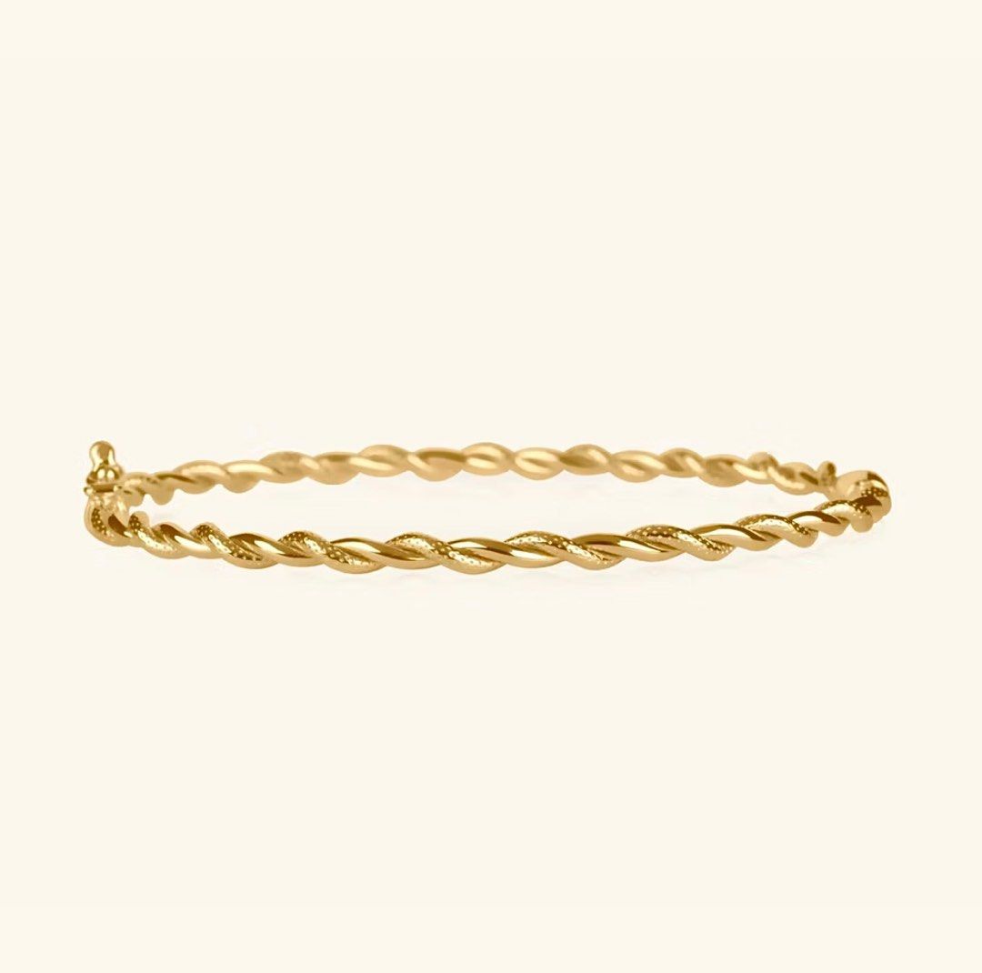 14k Twisted Gold Bangle (19 cm) (Category: Bracelets) located in Iba. Submitted by luxbagsandblings (Listing ID 1407450315, Image 3). Description: 🌸Guaranteed Real VVSPL 14k Yellow 🇮🇹ITALY Gold Twisted Bangle (19 cm or 7.5 inches) Fits Medium to Large Wrists✨ -Good for Men or Women, Size 7.5 inches -Almost 5 Grams 💛 -Comes with Jewelry box and Gift Bag ✨ -Sold per item, NOT PER GRAM. 📸Please Check all Photos po✨ 🌸SF is Shouldered by the buy