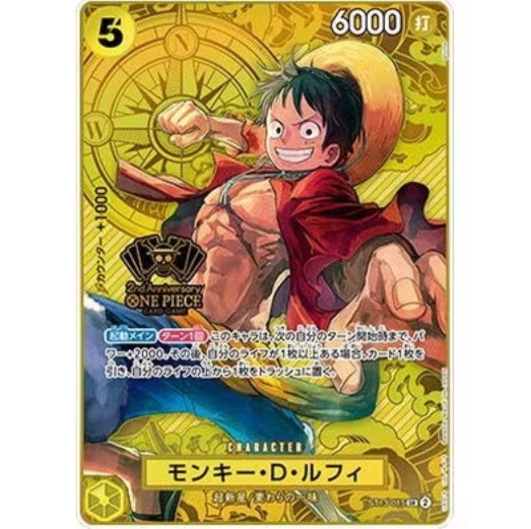 2nd Anniversary Luffy ST13-015 One Piece OP14/OP13 /EB03/OP05/OP09/SP/Manga/Leader/AA/SEC/Yonko/Four Emperors, Hobbies & Toys,  Toys & Games on Carousell