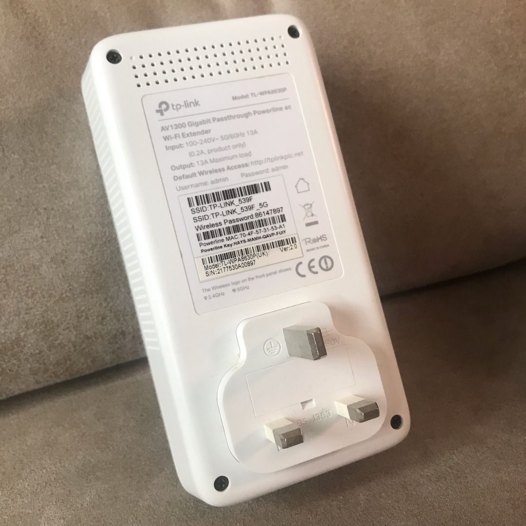 🛜 TP-LINK AV1300 3-port Gigabit Passthrough Powerline Adapter TL-WPA8630P  HomePlug USED 電力線網路橋接器電力貓🔌, 電腦＆科技, 電腦周邊及配件, Wifi及上網相關產品- Carousell