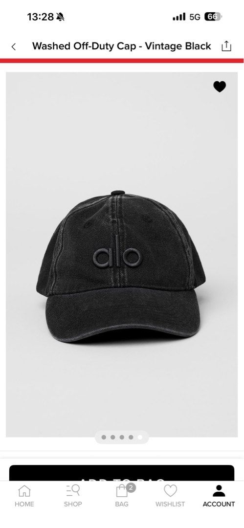 Alo Washed Off-Duty Cap - Vintage Black, Men display picture 1