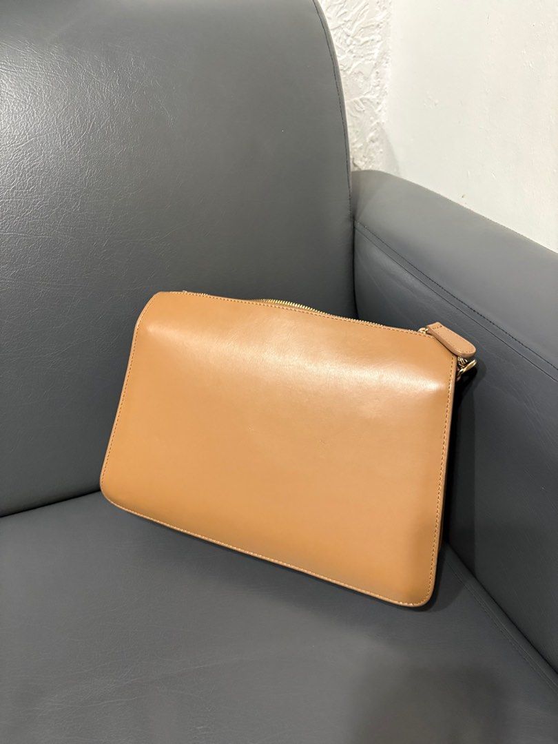 APC Ella (Category: Luxury Bags & Wallets) located in Quezon City. Submitted by lastshopsyndrome (Listing ID 1408112351, Image 3). Description: RUSH SALE - APC Ella - Gold chain strap - Front pocket - Top zipper closure - APC logo on the front - Rectangular shape - Complete tags and dust bag - RFS not used as much and need funds.