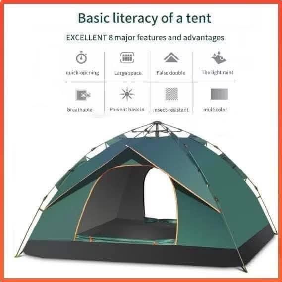 Automatic camping tent (Category: Hiking & Camping) located in Manila. Submitted by lyfrancois14 (Listing ID 1408026295, Image 2). Description: 4 persons 1200 6 persons 1400.
