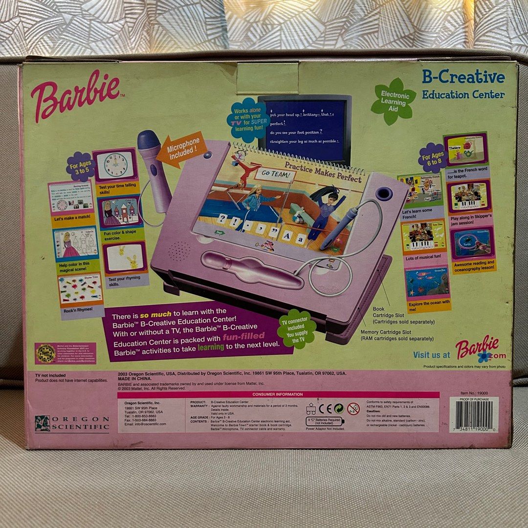 Barbie B-Creative Education Center (Category: Toys & Games) located in Mandaluyong City. Submitted by ysxbelx (Listing ID 1408033875, Image 2). Description: - Barbie B-Creative Education Center - Perfect for toy collectors Disclaimer: Please manage expectations as the item has been stored for a few years. Rest assured that item is well-sanitized before pick-up/shipment. Location: Mandaluyong MOP: Gcash, Maya, BPI MOD: Delivery to be booked by Buy