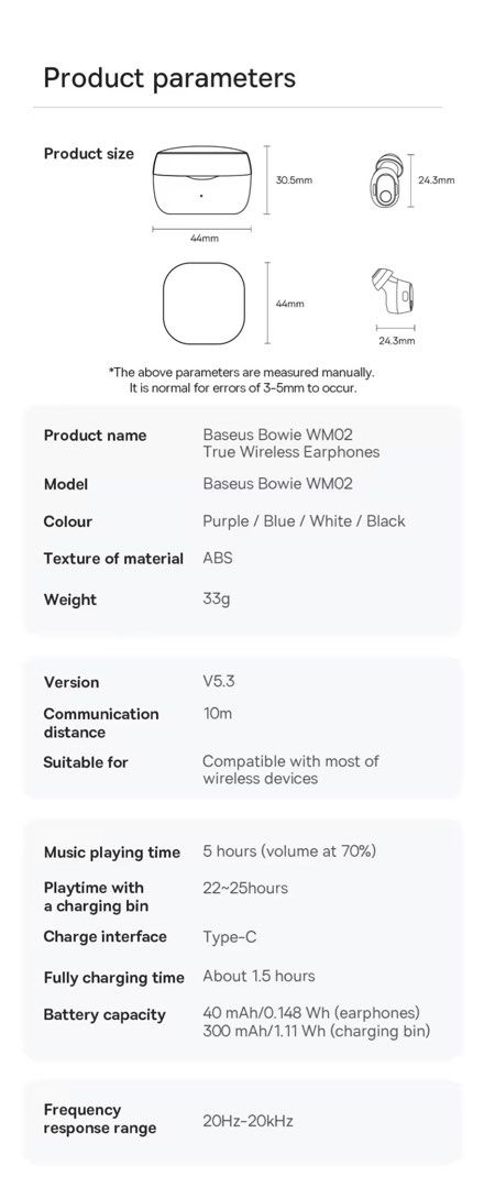 Baseus WM02 TWS Earbuds64676111018371111