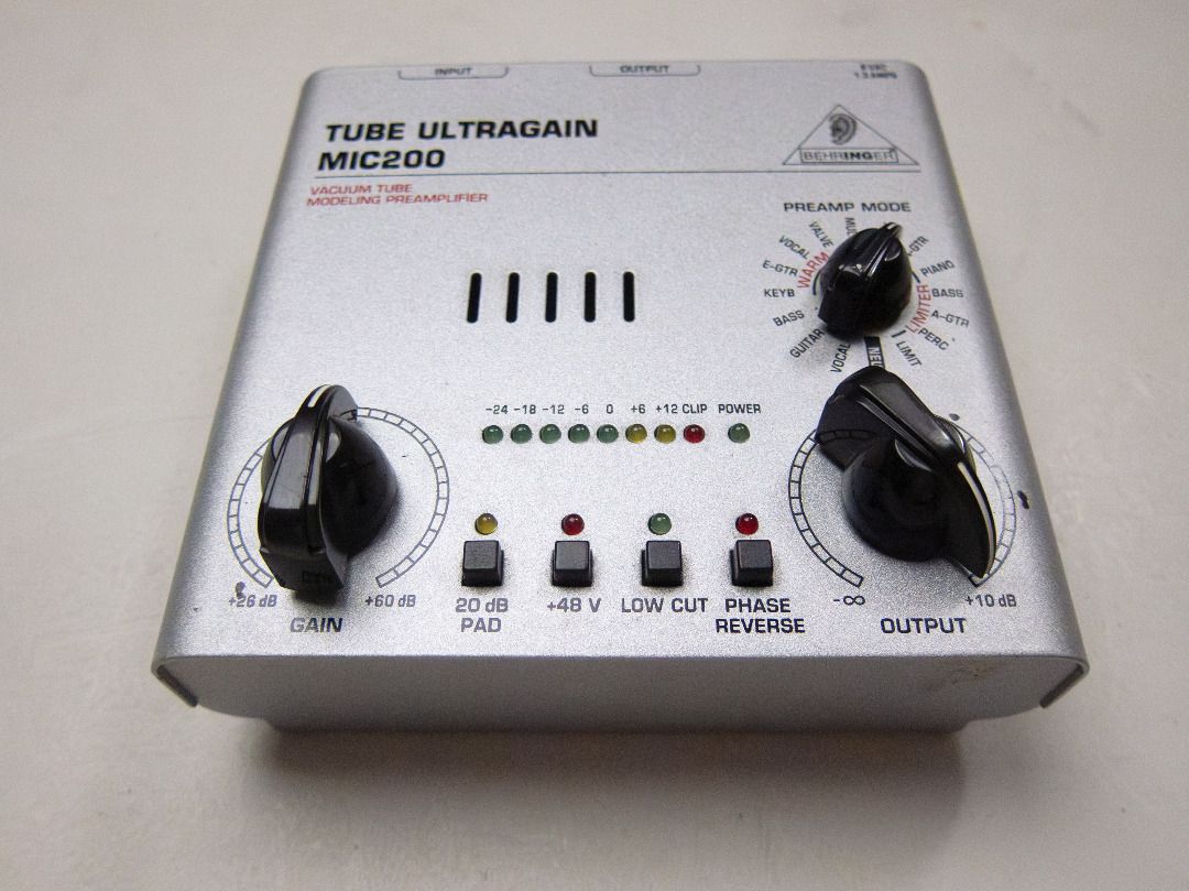 Behringer Tube Ultragain MIC200 Mic Preamp (Category: Musical Instruments) located in Manila. Submitted by dokerz (Listing ID 1408068489, Image 1). Description: The power supply is custom-made by Emil of pedalmax. 09619273240.