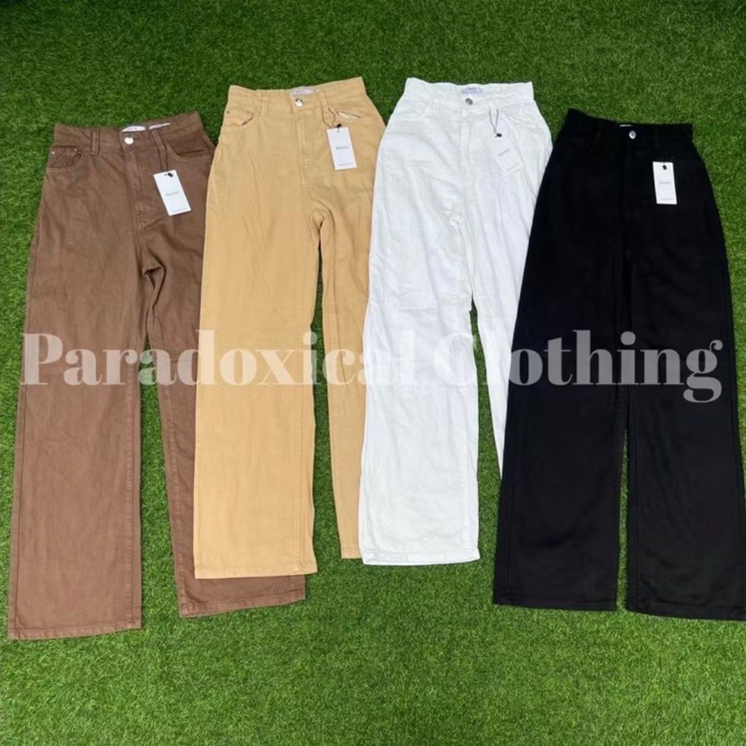 Branded Wide Leg Jeans (Pure White) (Category: Jeans) located in Paranaque City. Submitted by jmarineea (Listing ID 1408050728, Image 2). Description: W 22-23 | H 34 | R 11 | L 39 (altered) — twice used only then natambak na — super nice quality & fit 🤍 — my absolute fave jeans 🥹 but need na i-let go coz i'm gaining weight na 😭💔 ww pics reference: waist 23, height 5'2" check my other listings for more colors (cream color, choco brown, solid b