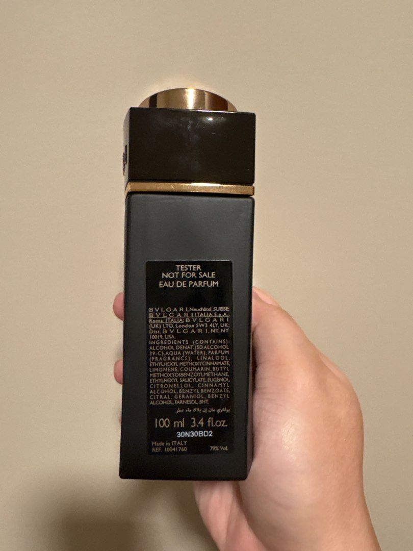 Bvlgari Man in Black Eau de Parfum 100ml (Category: Fragrance & Deodorants) located in Taguig. Submitted by cassiopeiasky (Listing ID 1408078663, Image 2). Description: - Bvlgari Man in Black Eau de Parfum - 100ml tester bottle - Made in Italy - Oriental Eau de Parfum - Magnetic intensity - Fragrance notes: Bright addiction, mesmerizing floral, captivating strength.