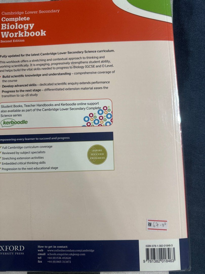 Cambridge Lower Secondary Complete Biology Workbook, Hobbies & Toys