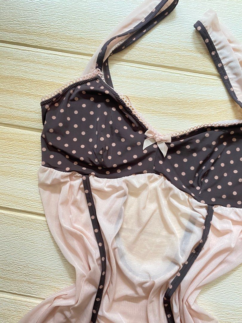 Coquette Polka Dress (Category: Dresses) located in Manila. Submitted by onangg (Listing ID 1407956314, Image 2). Description: ❣️S-M ❣️Can be used as a top ❣️No issue ❣️See through except the bust part.