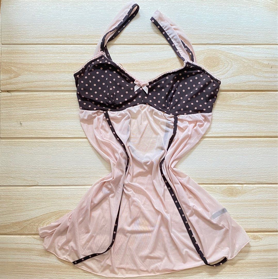 Coquette Polka Dress (Category: Dresses) located in Manila. Submitted by onangg (Listing ID 1407956314, Image 1). Description: ❣️S-M ❣️Can be used as a top ❣️No issue ❣️See through except the bust part.