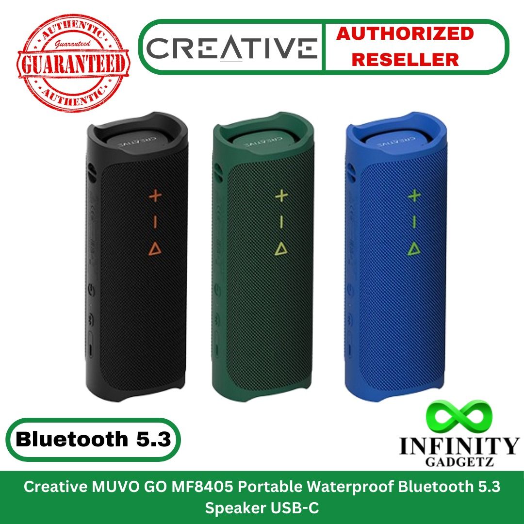 Creative MUVO GO MF8405 Portable Waterproof Bluetooth 5.3 Speaker USB-C ...
