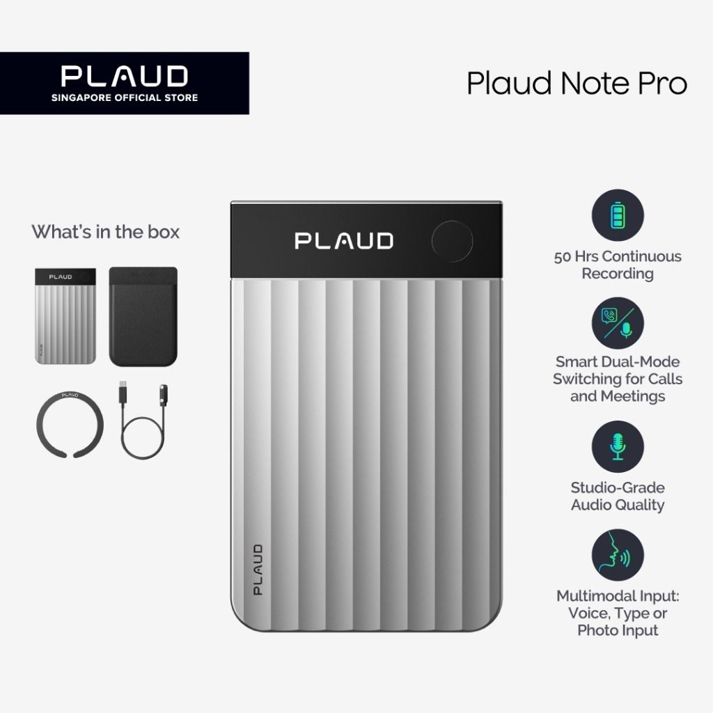 (FREE DELIVERY) PLAUD NOTE and PLAUD NOTE PRO AI ChatGPT Voice Recorder ...