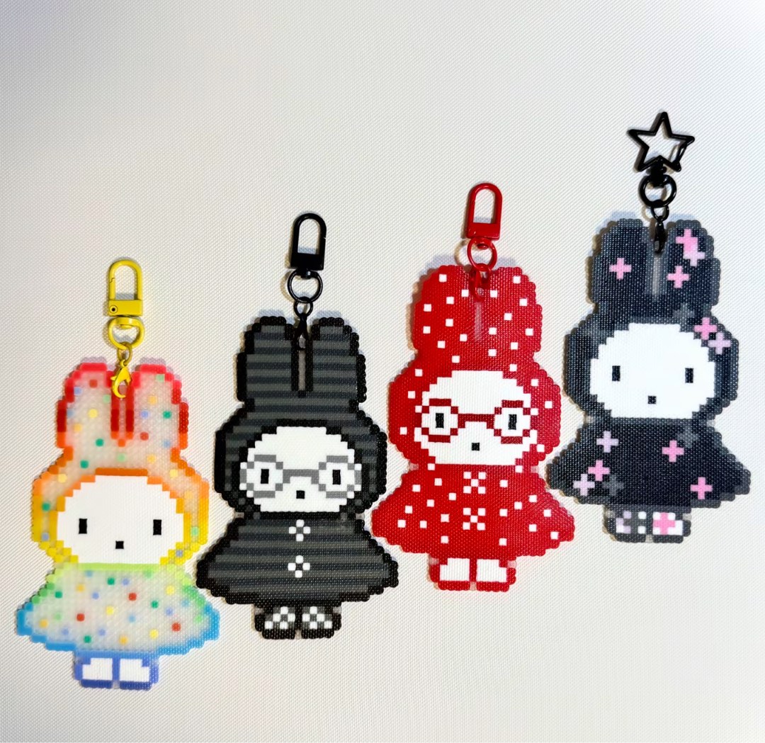 Handmade Pixel Art Bunny Keychains, Hobbies & Toys, Stationery & Craft ...