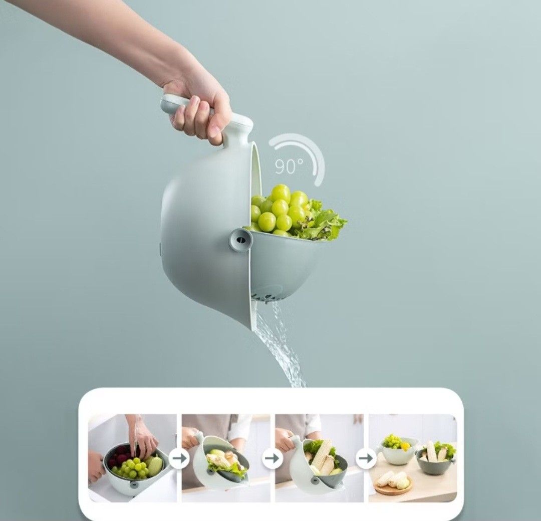 Kitchen Strainer (Category: Bathroom & Kitchen Fixtures) located in Singapore. Submitted by rosesareeed (Listing ID 1408034258, Image 3). Description: - Kitchen Strainer for washing fruits and vegetables. - Features a convenient handle for easy use. - Built-in strainer for efficient water drainage. - Durable material..