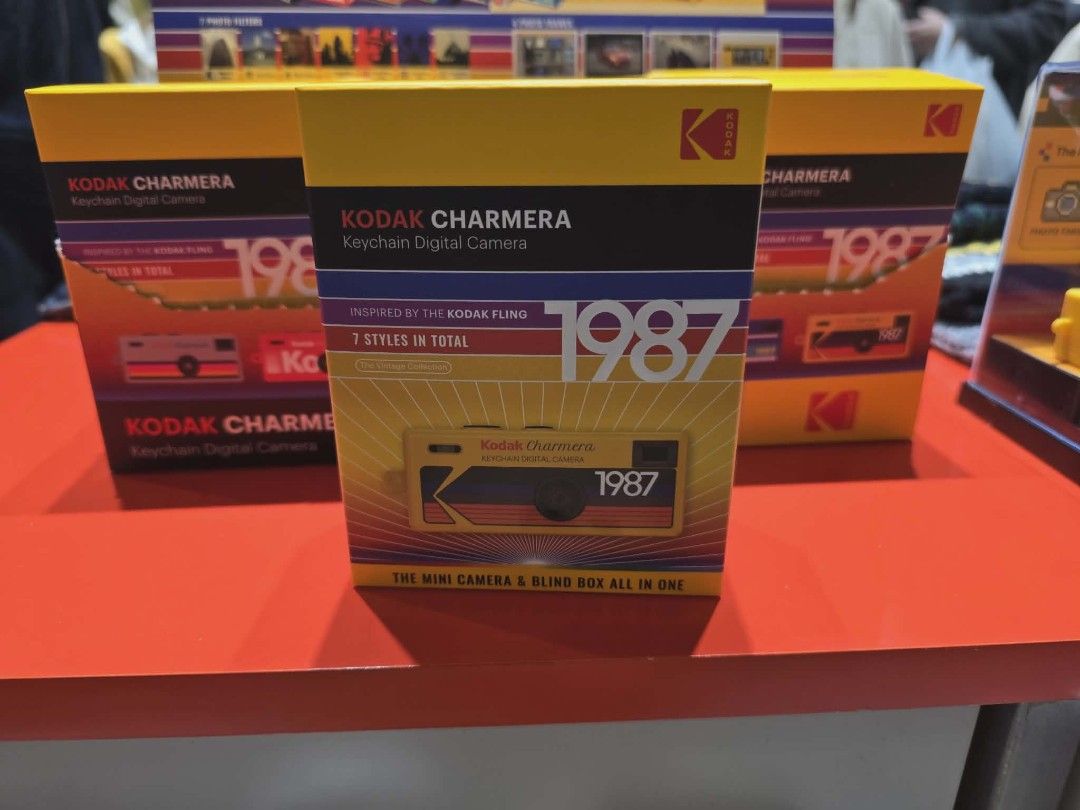 Kodak Charmera 1987 Keychain Digital Camera (Category: Cameras) located in Manila. Submitted by jimtonline1206 (Listing ID 1408034317, Image 1). Description: - Kodak Charmera 1987 Keychain Camera - Retro design inspired by Kodak film - Available in various colors - Mini camera and blind box - 7 unique styles to collect - Captures photos and videos Charmera specifications Image Sensor: 1 ⁄ 4 inch CMOS Lens: 35mm F2.4 Plug: USB-C Storage: Micro SD 