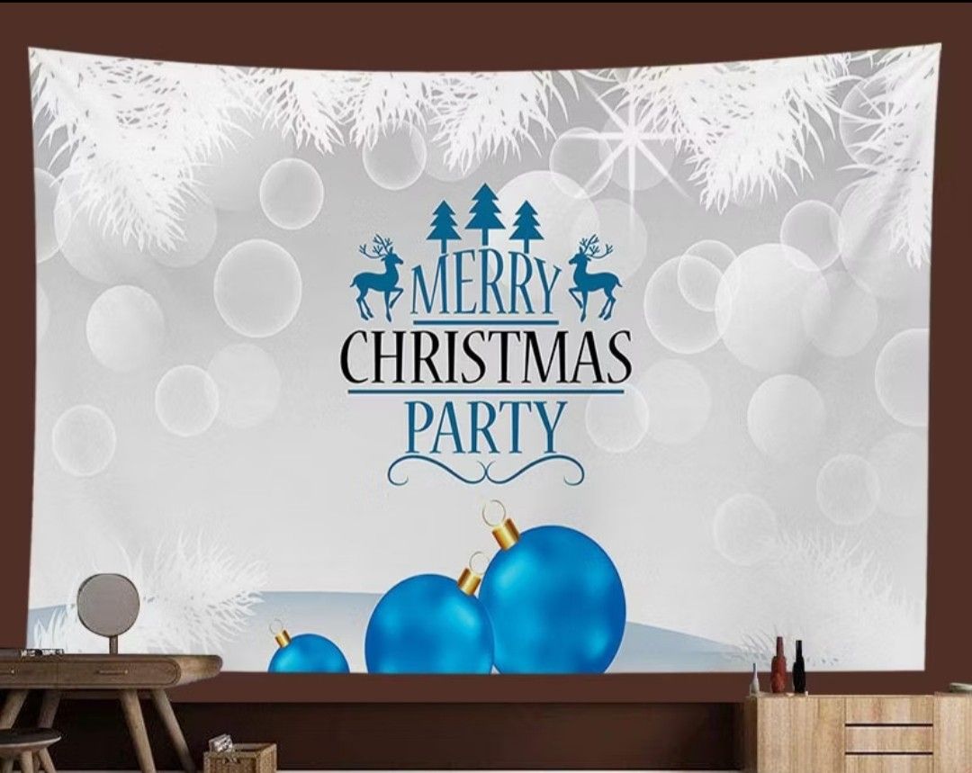 NIG CHRISTMAS BACKDROP BANNER (CLOTH TYPE) (Category: Wall Decor) located in Mandaluyong City. Submitted by kookiejoyz (Listing ID 1408053797, Image 2). Description: BIG CHRISTMAS BACKDROP BANNER SIZE: 7FT X 5FT MATERIAL: OXFORD CLOTH NOTE: REUSABLE HAND WASHABLE WE ALSO HAVE OTHER DESIGN AND SIZES FOR INQUIRY AND ORDER KINDLY DM ME.