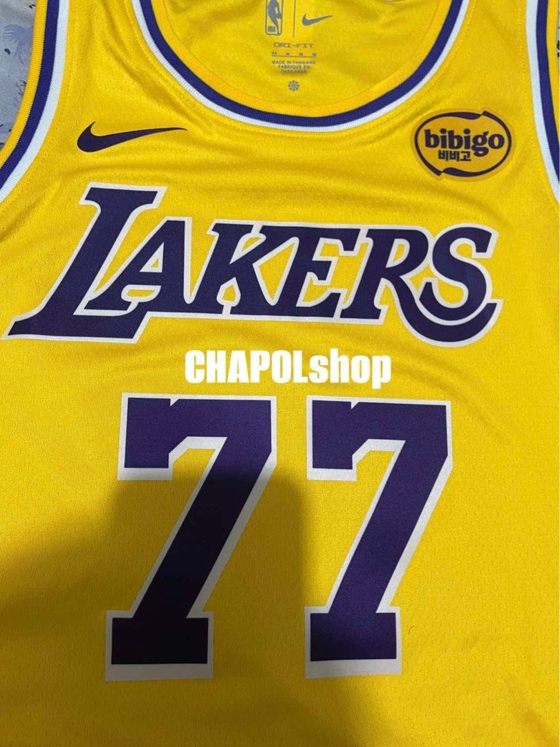 Nike Lakers Doncic #77 Jersey (Category: Activewear) located in Pasig City. Submitted by cha22pol (Listing ID 1408073609, Image 2). Description: now available for preorder los angeles lakers jerseys #77 luka DONCIC available sizes: extra small small medium large xl xxl *drifit technology fabric *heat pressed graphics *nba store quality (not divisoria/greenhills quality) pm me if interested 👌🏼.