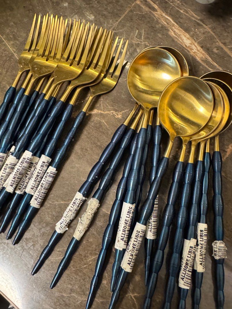 Onaida Spoon and Fork Set (GOLD & BLUE- 3pcs fork and spoon) (Category: Dinnerware & Cutlery) located in Marikina City. Submitted by jaemv (Listing ID 1408092279, Image 2). Description: • BRAND NEW • Orig price is 769.75 each • bought at All Homes • perfect for desserts and everyday cutlery or oocassions • Cainta/Marikina .