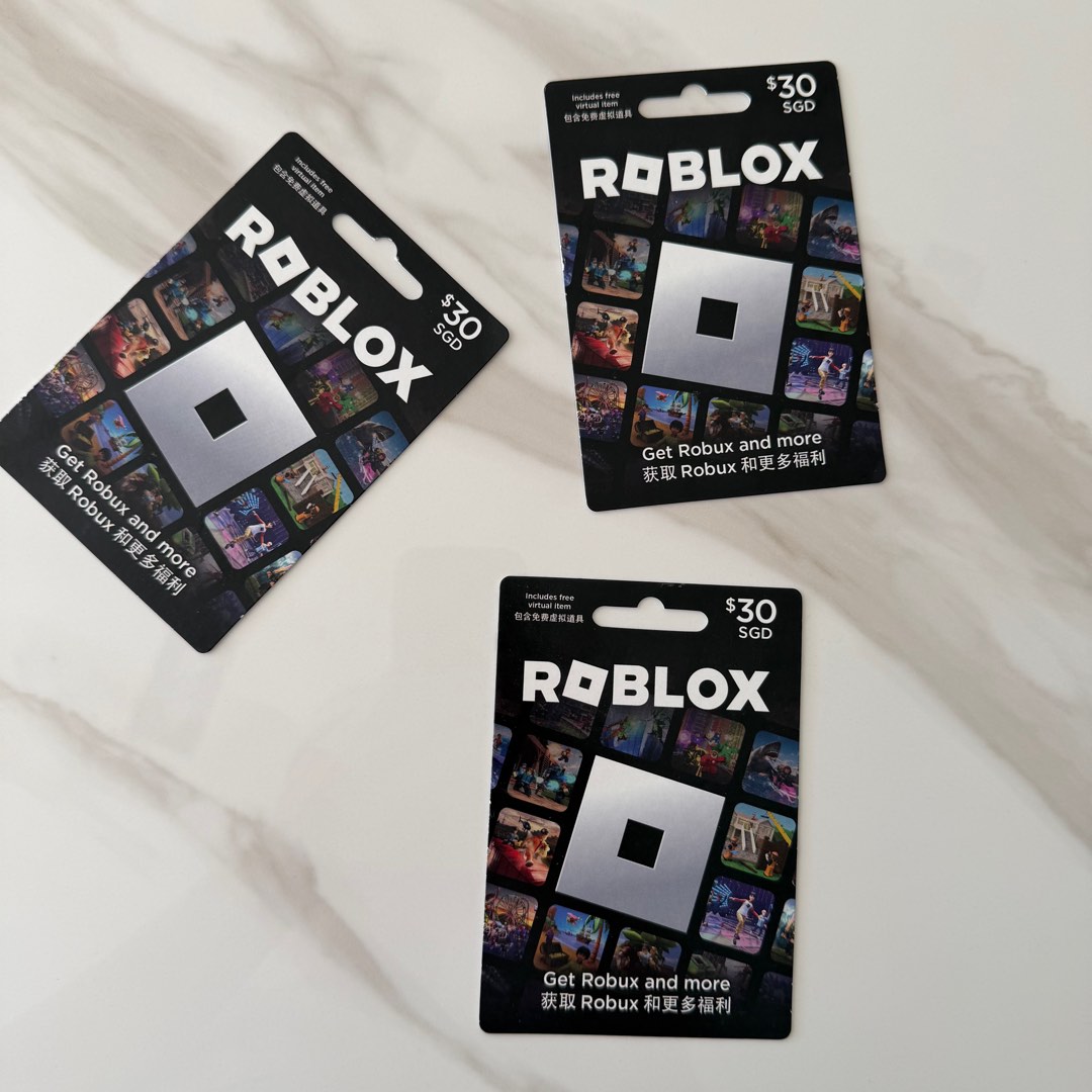 Roblox Gift Card - $30 SGD x 3, Video Gaming, Gaming Accessories, Game ...