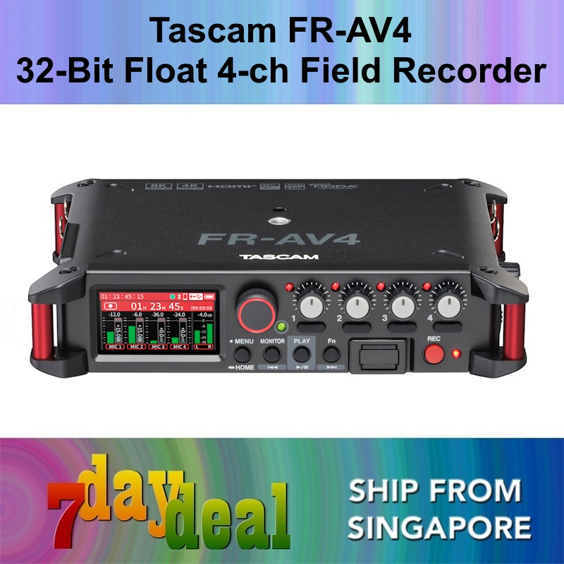 Tascam FR-AV4 32-Bit Float 4-ch Field Recorder with Mixer, Timecode ...
