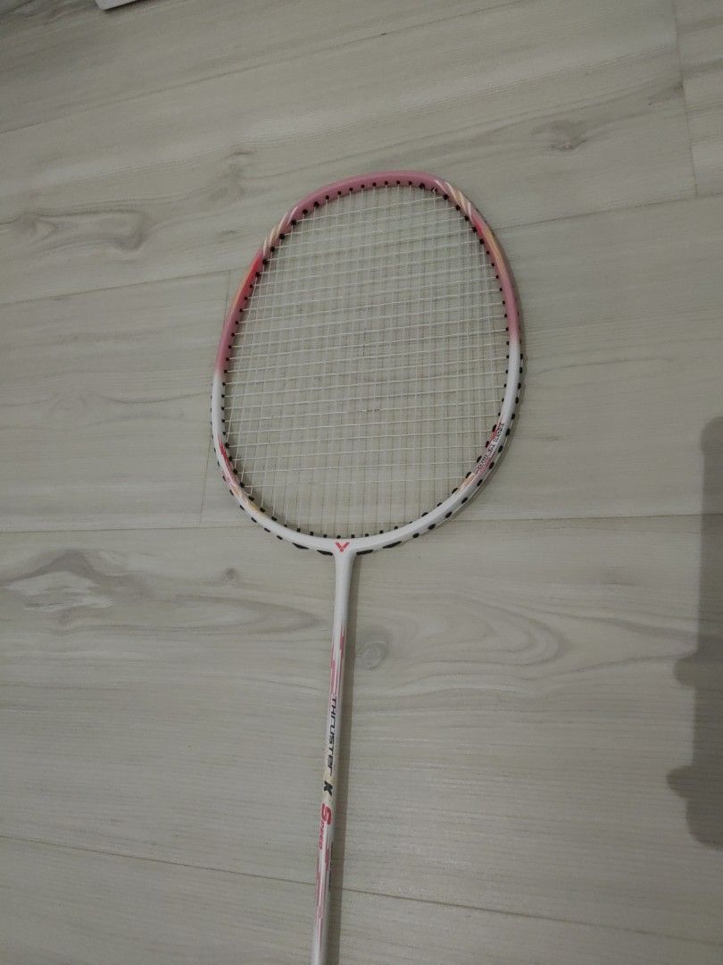 Victor Thruster K SPEED Badminton Racket (White and Pink), Sports ...