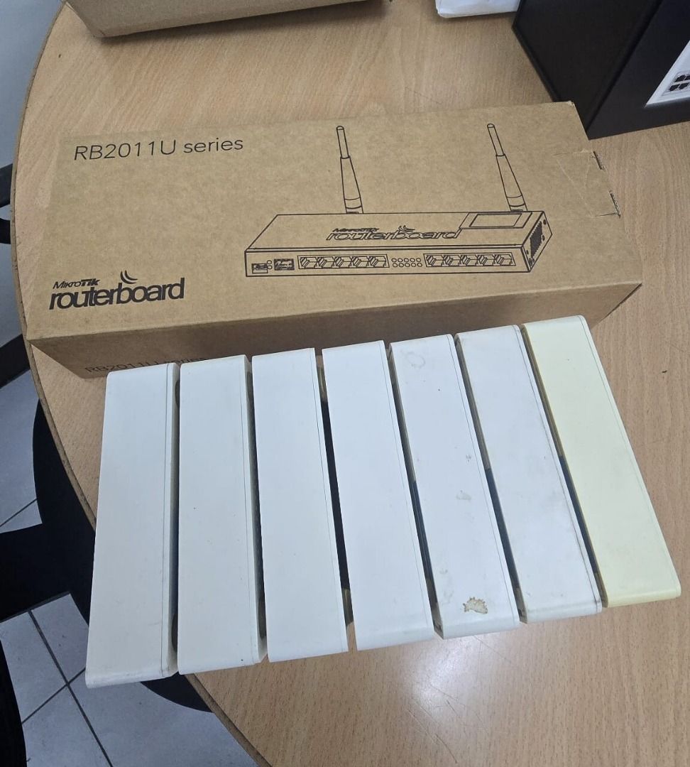 Wireless Router (Category: Networking) located in Manila. Submitted by bluejayd (Listing ID 1407978522, Image 1). Description: Microtik routerboard RB201 1u series including 5 pcs hap lite and 2 pcs hap ac lite.