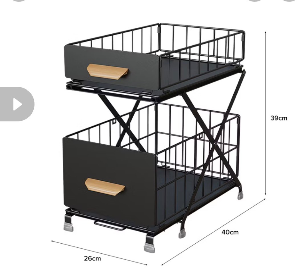2-Tier Storage Cart with Drawers, Furniture & Home Living, Furniture ...