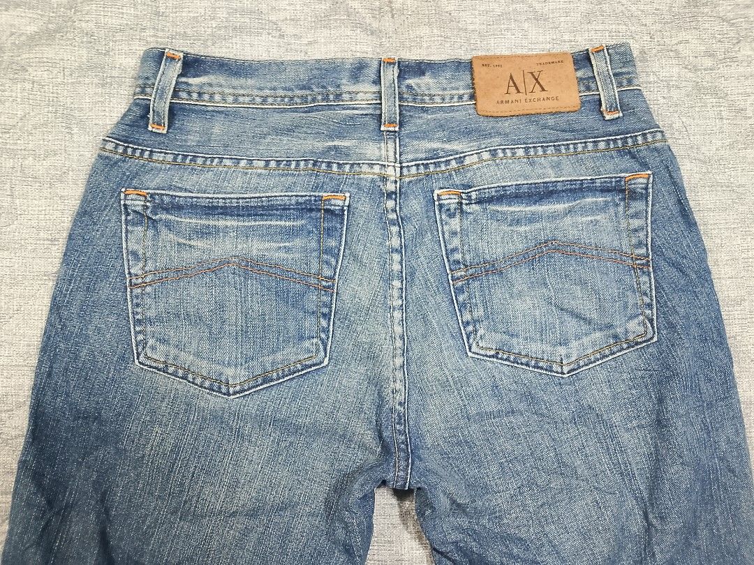 Armani Exchange J110 Boot cut jeans (Category: Luxury Apparel) located in Cadiz. Submitted by comradstuff (Listing ID 1408235013, Image 2). Description: Armani Exchange J110 Boot cut jeans waist 30-31" length 41".